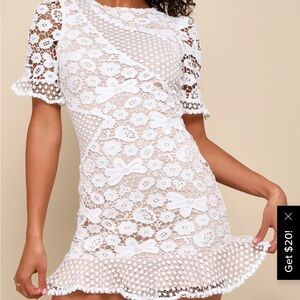 Lulus white lace dress